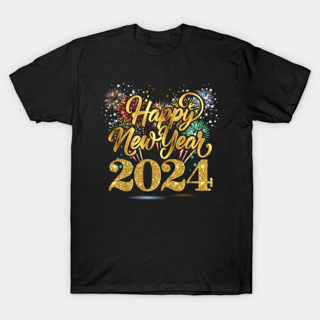 New Years Eve Party Supplies 2024 Happy New Year T-Shirt by antrazdixonlda